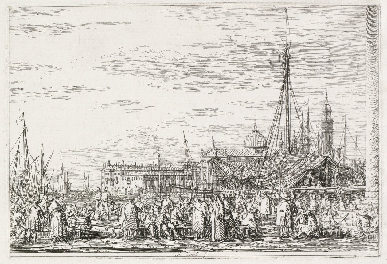 Vistes: The Market on the Molofinnish tekijältä Antonio Canaletto