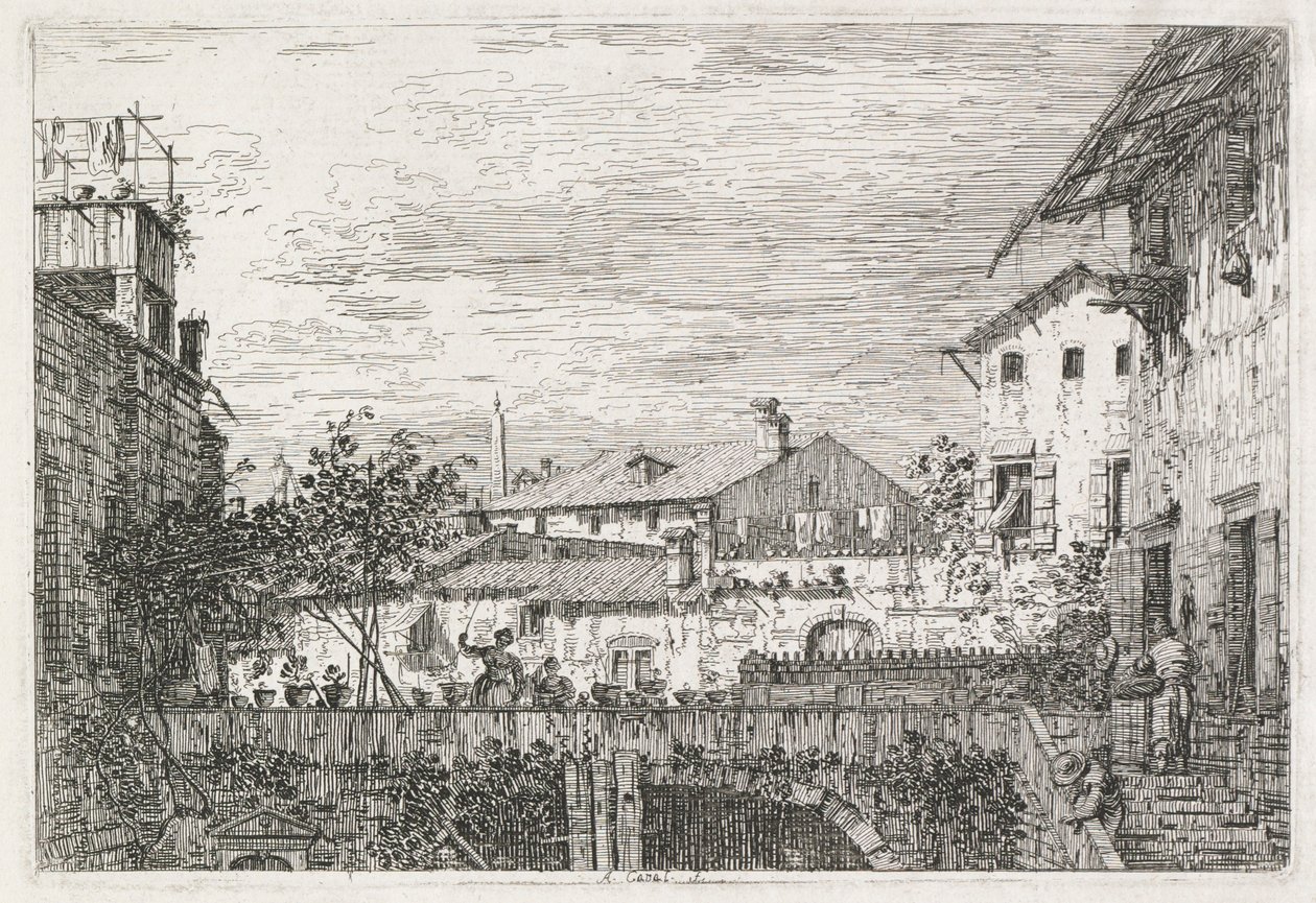 Näkymät: The Terrace, 1735-1746. tekijältä Giovanni Antonio Canal