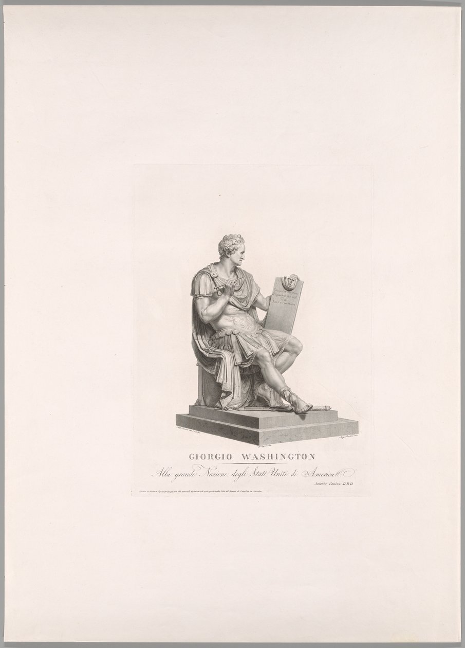 George Washington, etunäkymä, teoksesta Oeuvre de Canova tekijältä Antonio Canova