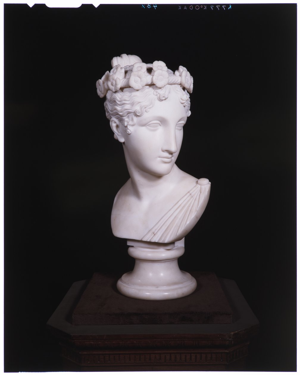 Tanssijan pää, 1820 (marmori) tekijältä Antonio Canova