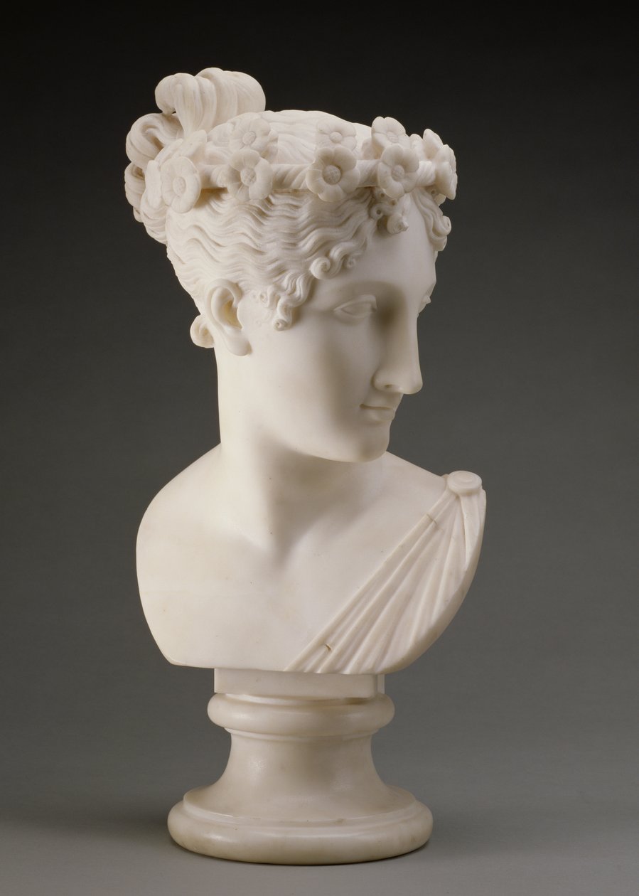 Tanssijan pää, 1820 (marmori) tekijältä Antonio Canova