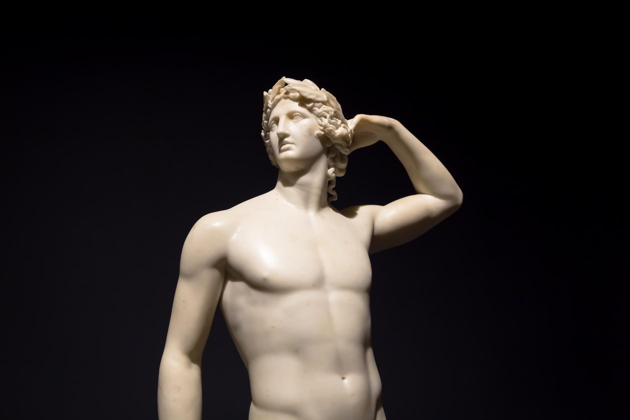 MILAN, ITALIA - Kesäkuu 2020: antiikin veistos Apollo kruunaa itsensä - 1782 - An..., 2019 (kuva) tekijältä Antonio Canova