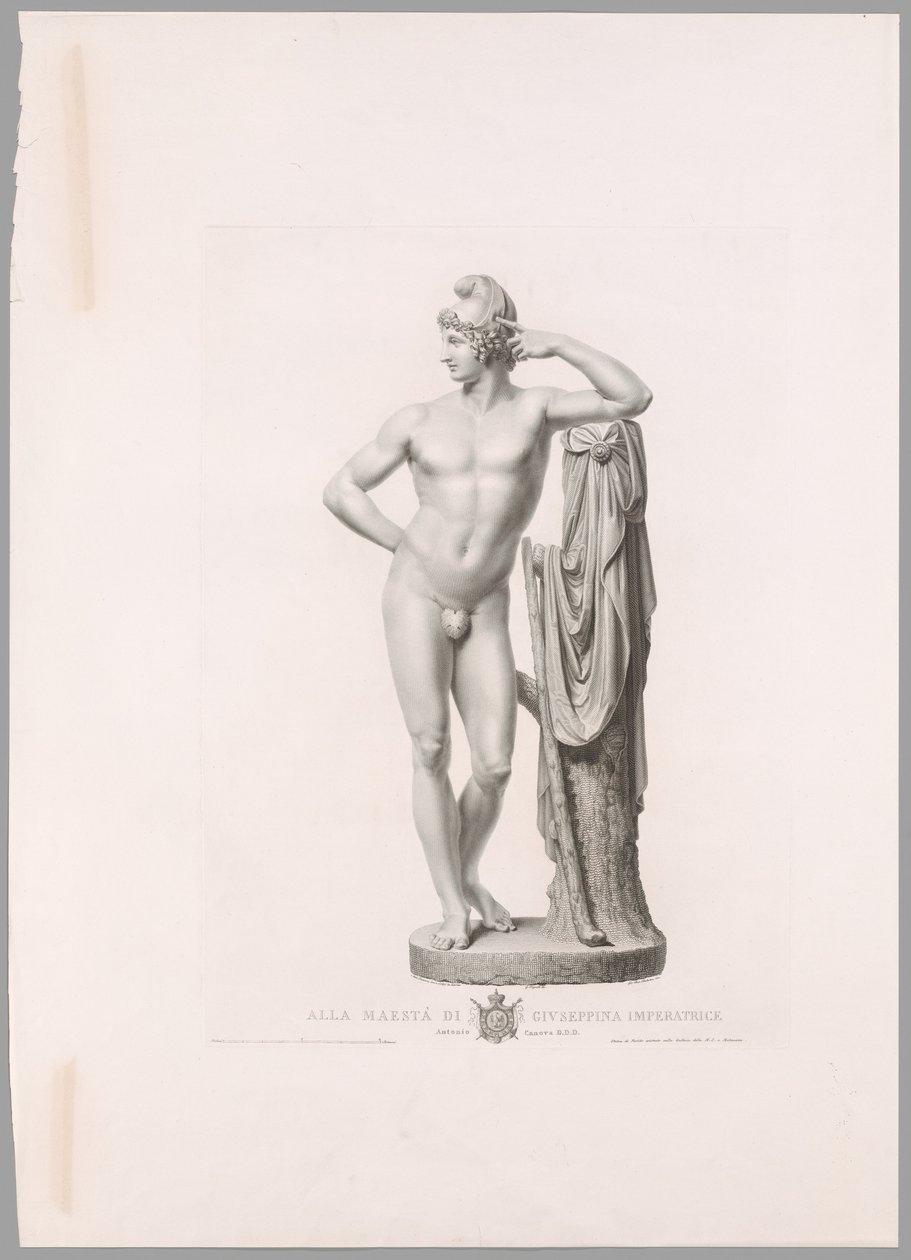 Pariisi nojaa puunrunkoon, etunäkymä, Oeuvre de Canovasta (Oeuvre de Canova) tekijältä Antonio Canova