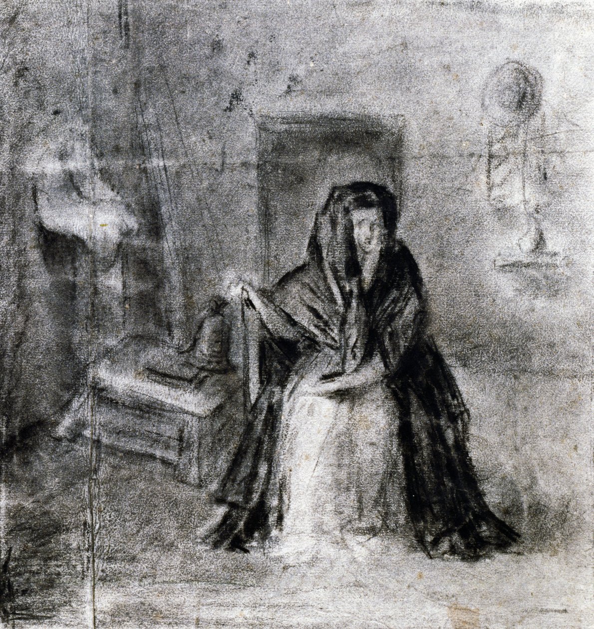 Istuva nainen, Antonio Canova (1757-1822), piirros, piirustus. tekijältä Antonio Canova
