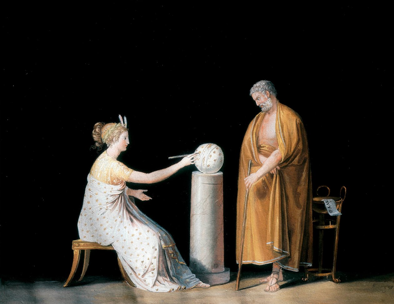 Museo Urania ja Thales. Antonio Canovan (1757-1822) tempera, noin 1798. tekijältä Antonio Canova
