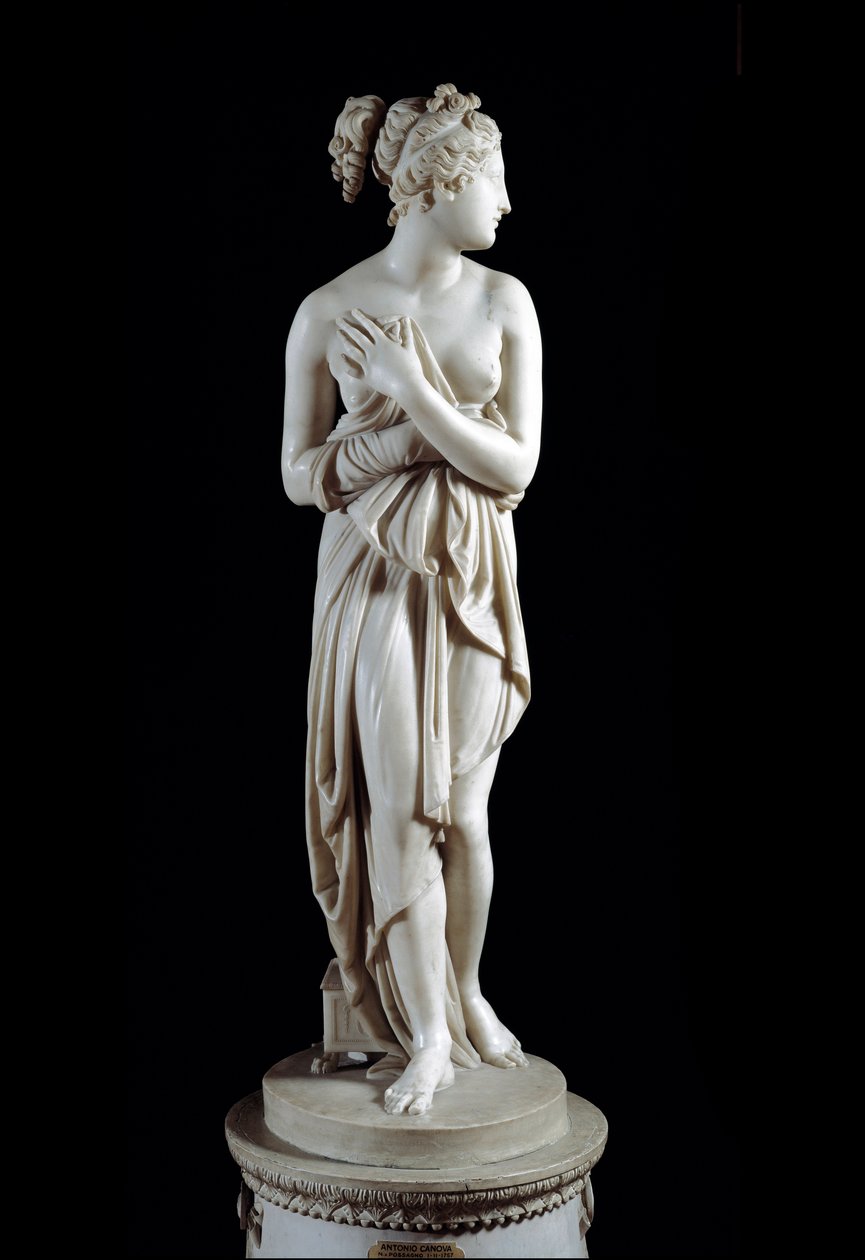 Venere Italica (Venus) - Marmoripatsas (korkeus 172 cm), kirjoittanut Antonio Canova (1757 - 1822) tekijältä Antonio Canova