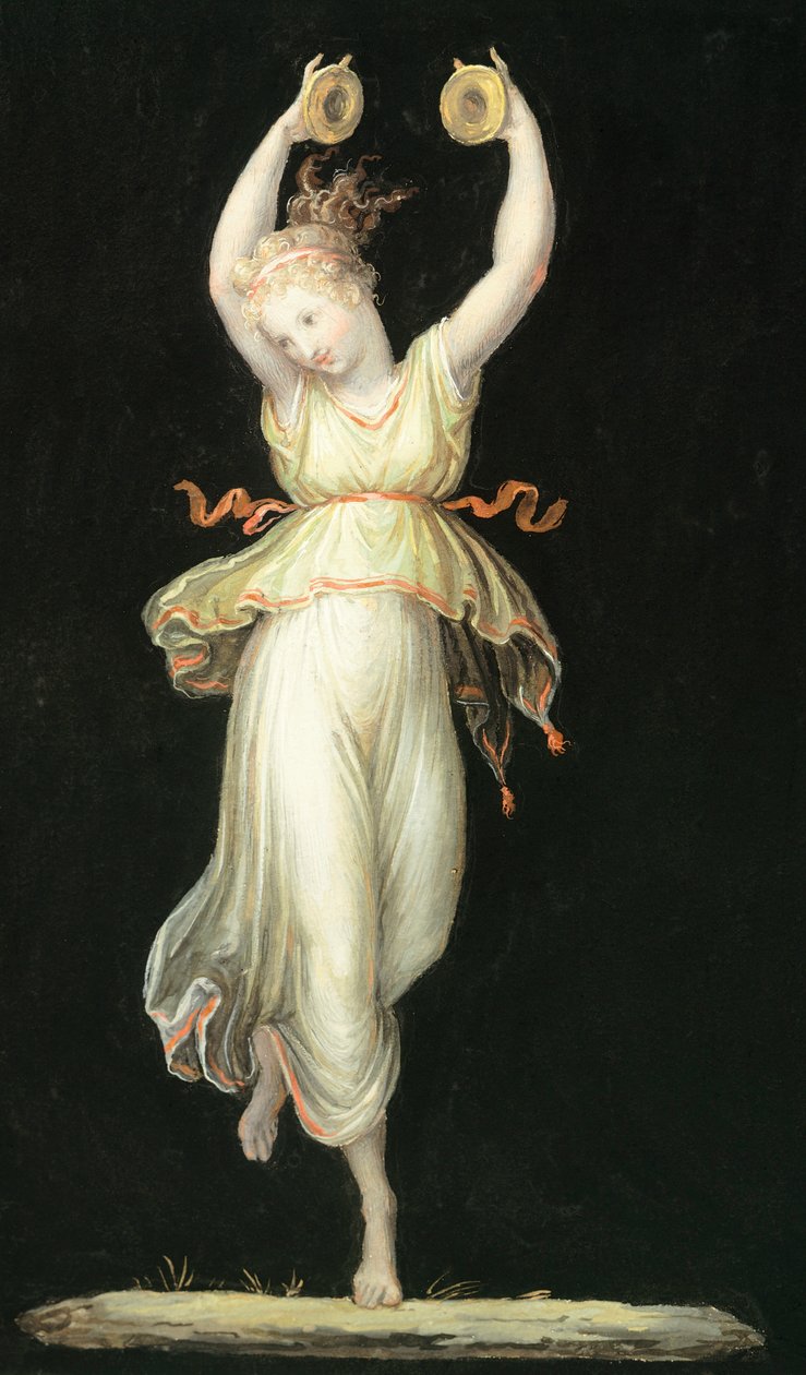 Antonio Canovan (1757-1822) kastanetteja soittava nainen, tempera tekijältä Antonio Canova