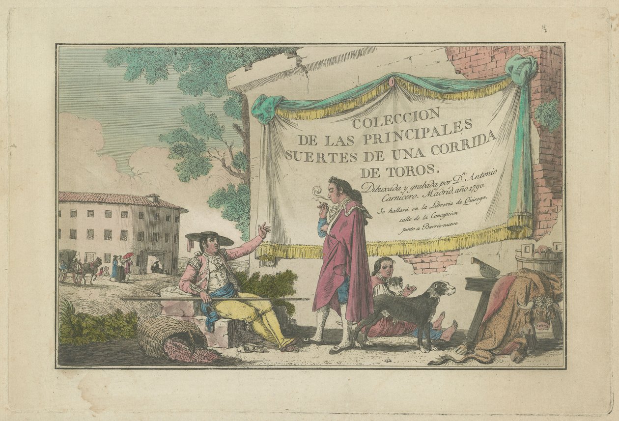 Otsikkolevy sarjasta Colection of the Main Actions in a Bullfight tekijältä Antonio Carnicero