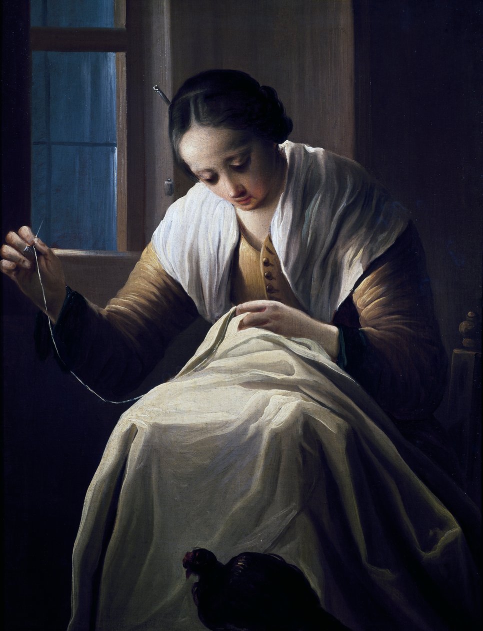 Ompelija, Antonio Cifrondi (1657-1730), Öljy kankaalle tekijältä Antonio Cifrondi