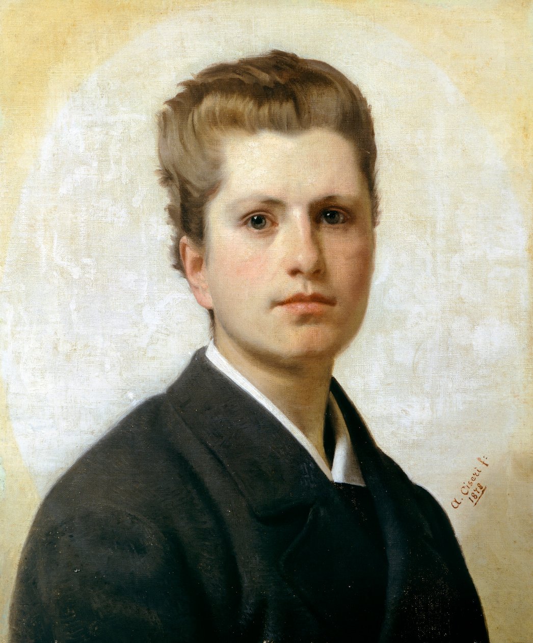 Antonio Ciserin (1821-1891) Alfredo Boattinin muotokuva, öljy kankaalle, 53x44 cm tekijältä Antonio Ciseri