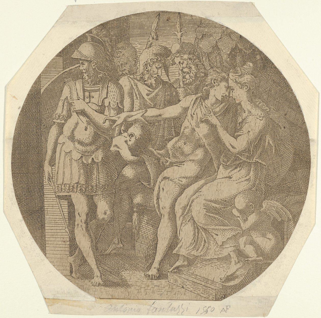 Mies jättää hyvästit naiselle, 1540-45. tekijältä Antonio Fantuzzi