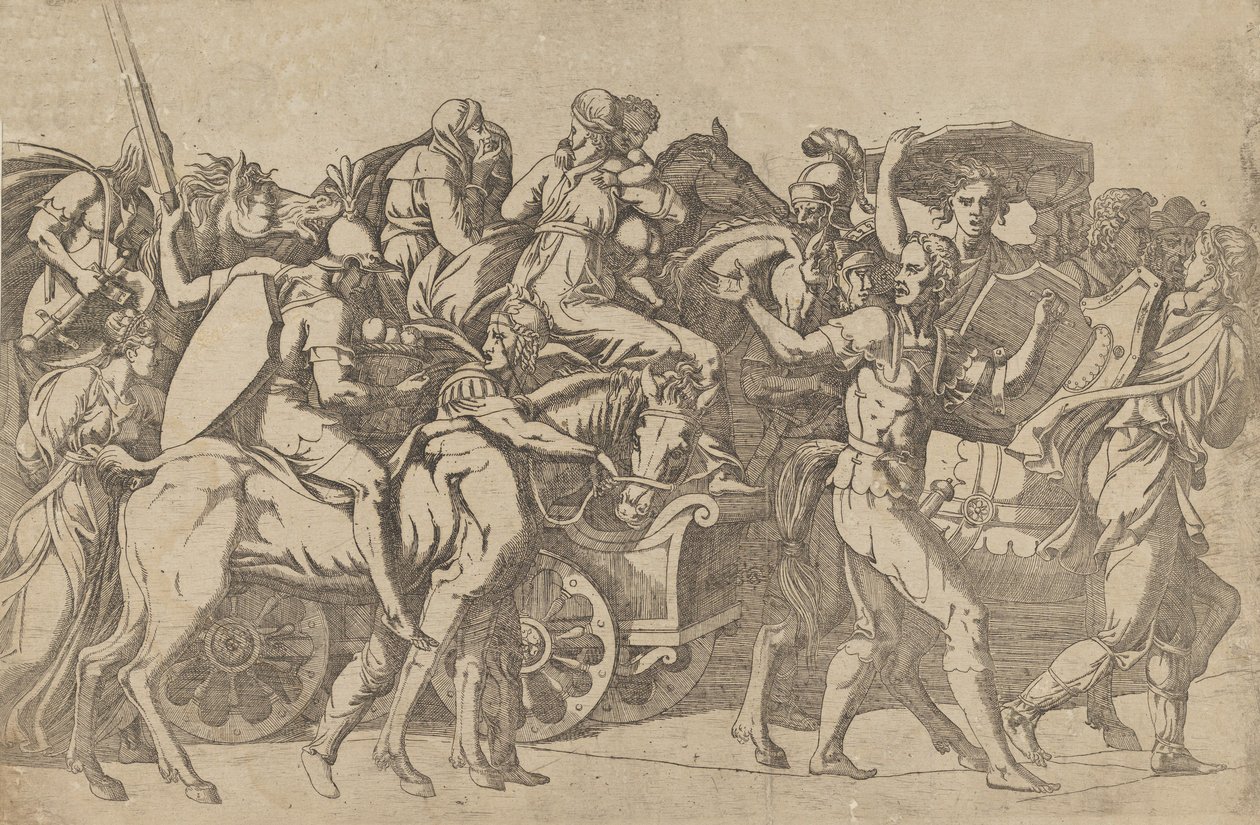 Roomalainen armeija maaliskuussa - joukkosaattueessa, 1540-45. tekijältä Antonio Fantuzzi