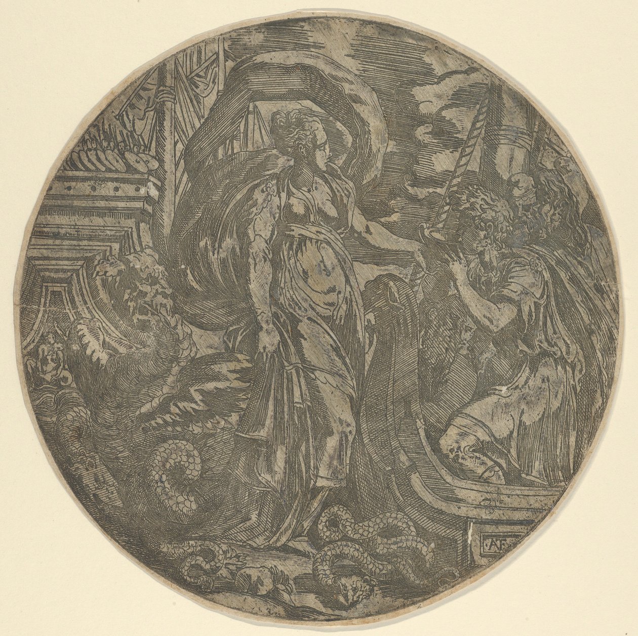 Circe antaa juoman Ulysseksen seuralaisille, 1540-45. tekijältä Antonio Fantuzzi