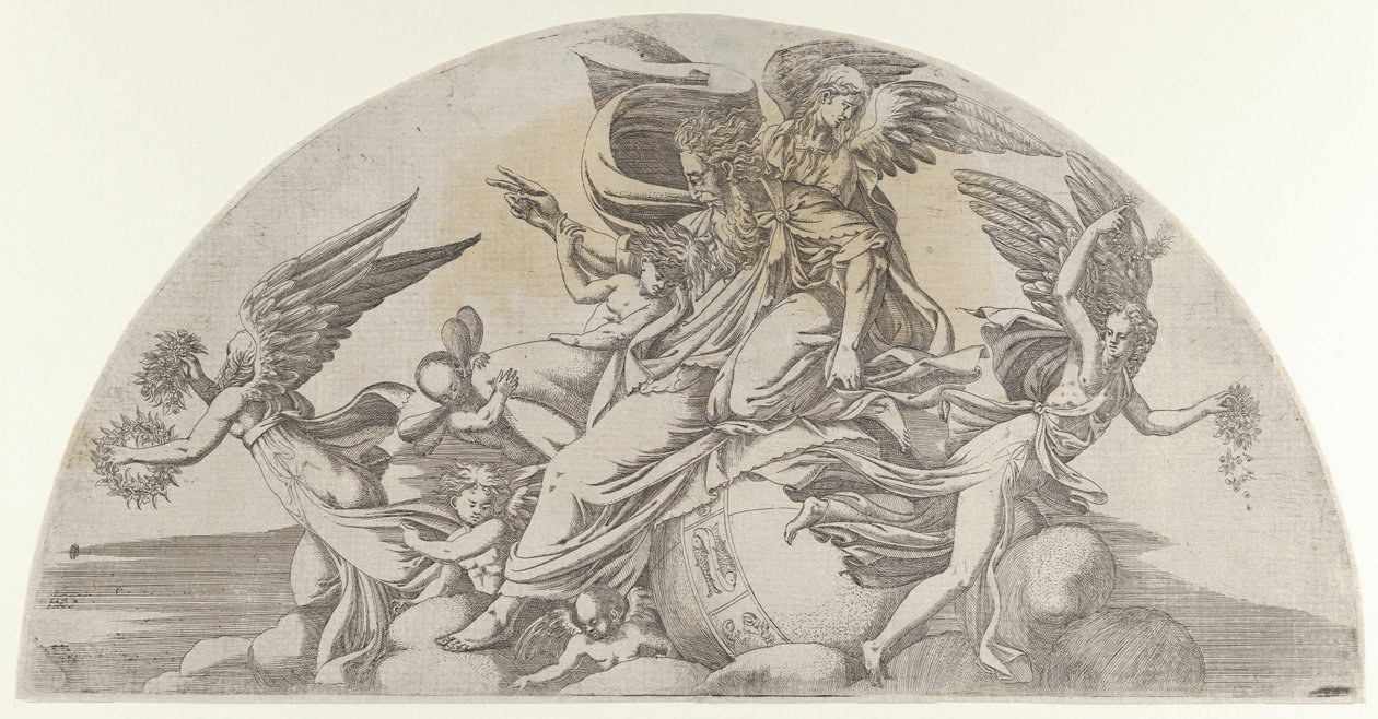 Jumala istuu maailmassa, 1540-45. tekijältä Antonio Fantuzzi