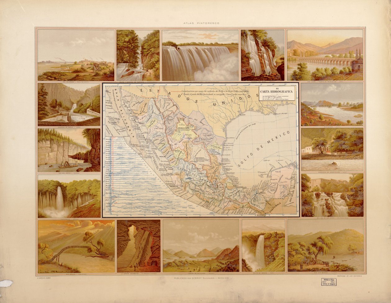 Meksikon yhdysvaltojen maalauksellinen ja historiallinen atlas. LOC 2008621671-10 tekijältä Antonio García Cubas