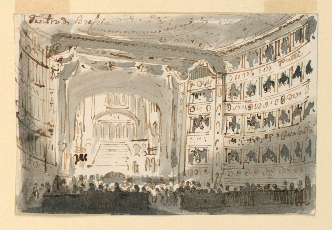 Brescian teatterin sisätilat tekijältä Antonio Giuseppe Basoli