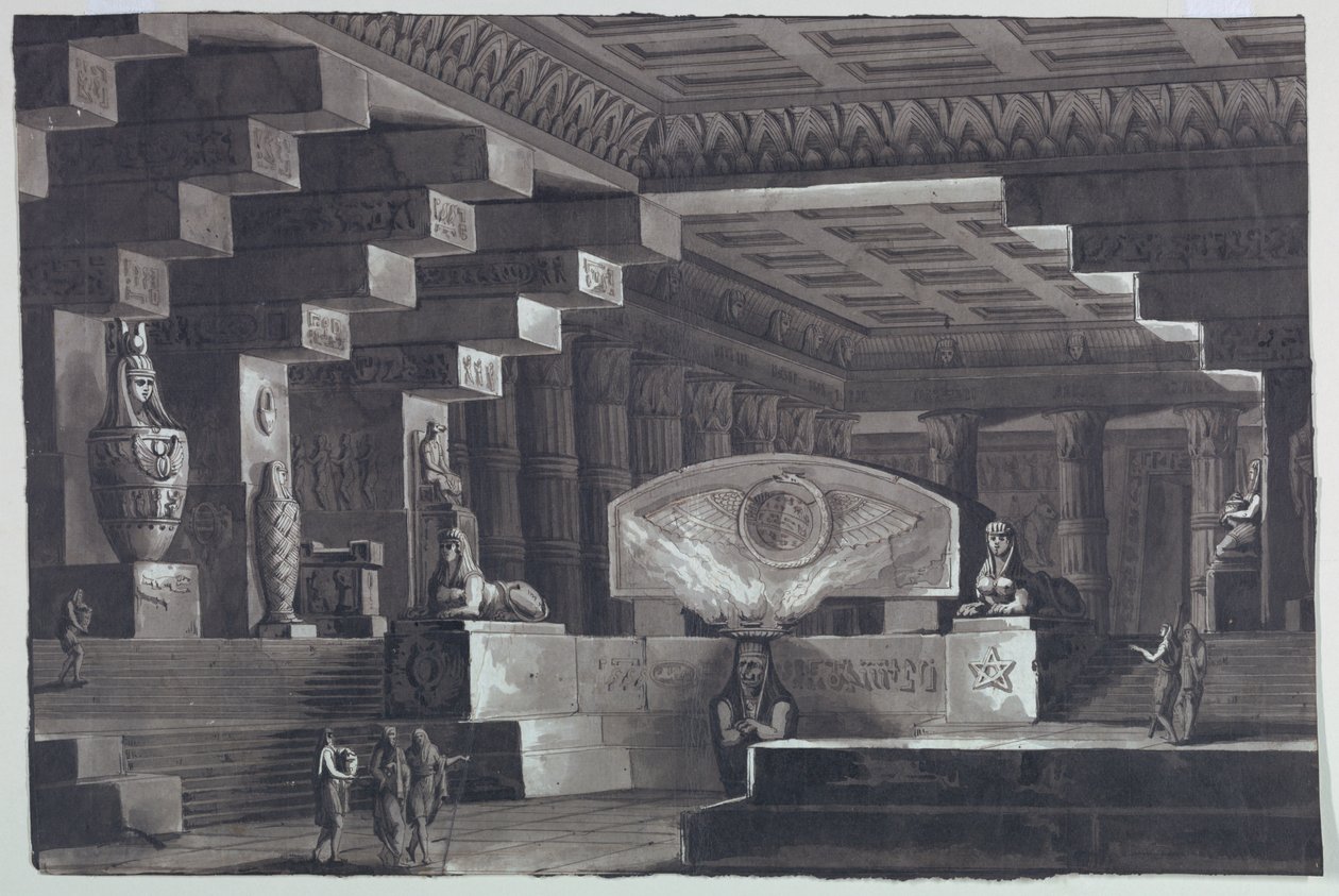 Lavastus, Egyptin temppelin sisustus tekijältä Antonio Giuseppe Basoli