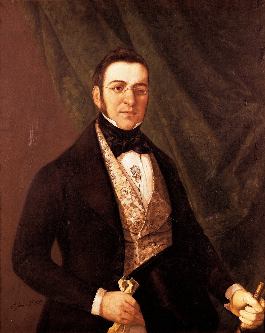 Manuel Breton de los Harrerosin (1796-1873), espanjalaisen runoilijan ja näytelmäkirjailijan muotokuva. Antonio Gomez y Crosin maalaus (loppu 18-1863) tekijältä Antonio Gomez Cros