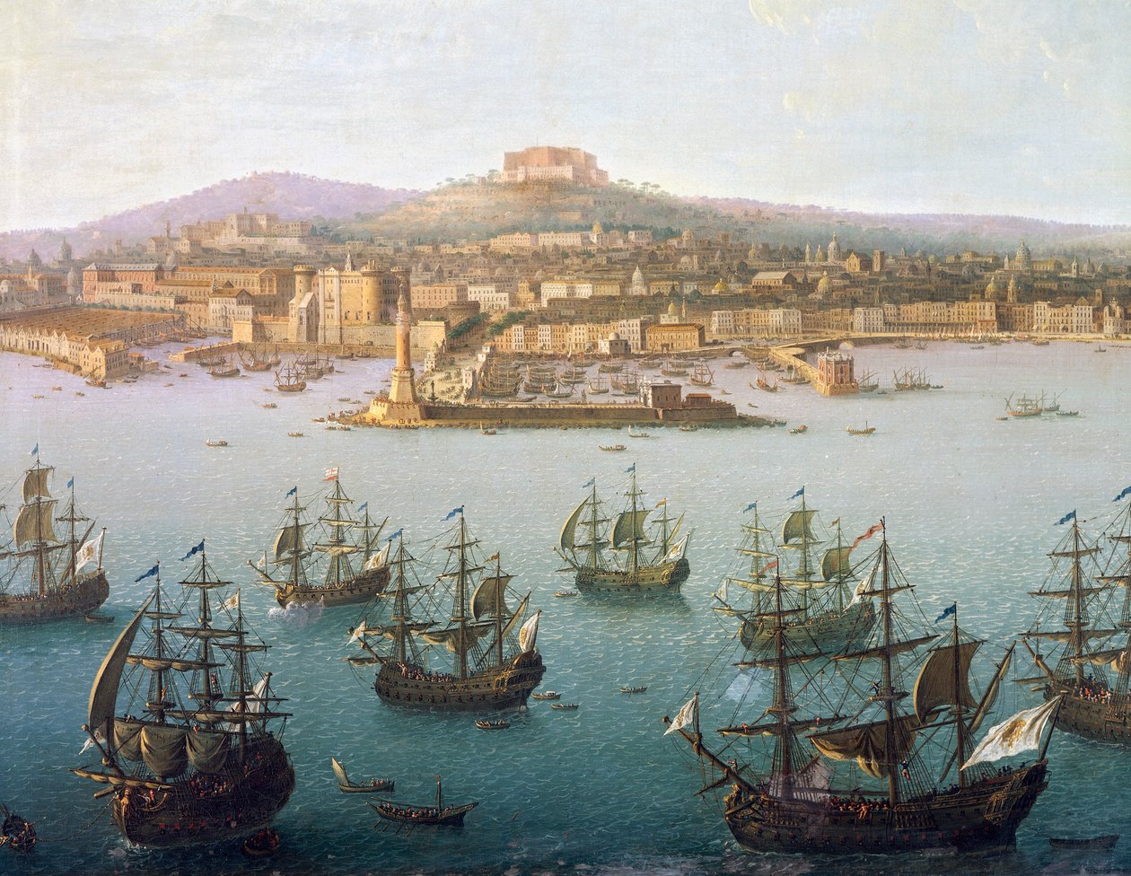 Charles Bourbon lähdössä Napolista Espanjaan 7. lokakuuta tekijältä Antonio Joli
