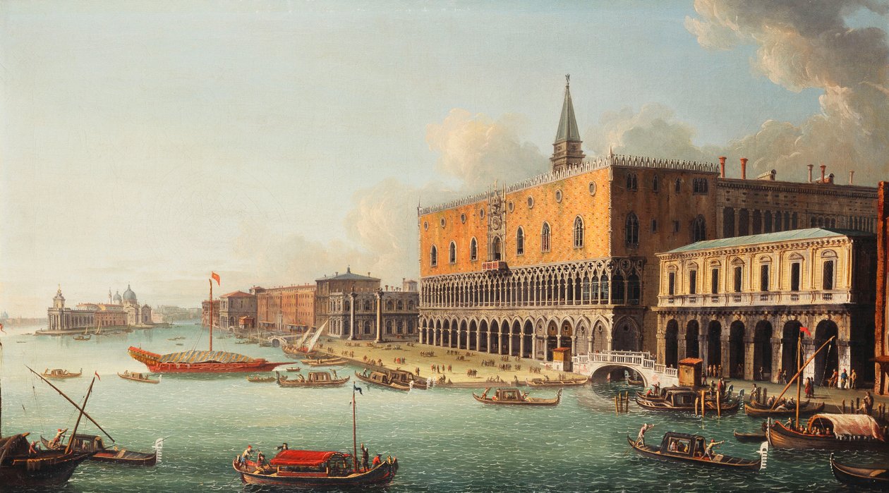Bacino di San Marco, Venetsia, katsoen länteen, noin 1740-luku tekijältä Antonio Joli