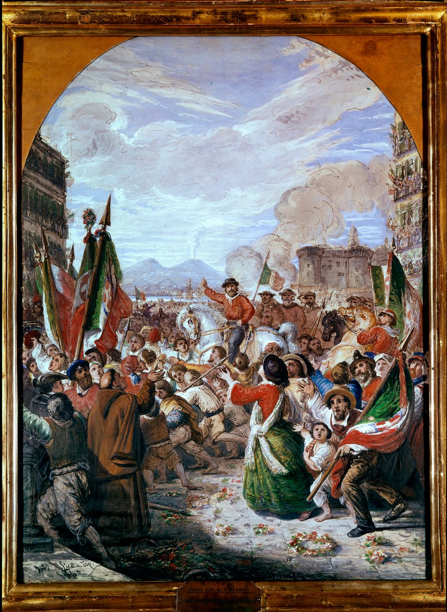 Giuseppe Garibaldin sisäänkäynti Napoliin 7. lokakuuta tekijältä Antonio Licata