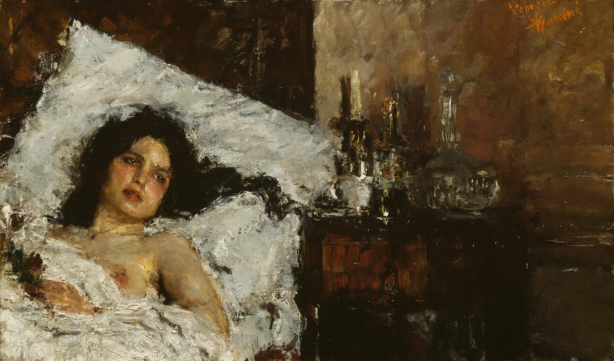 Lepo, c. 1887. tekijältä Antonio Mancini