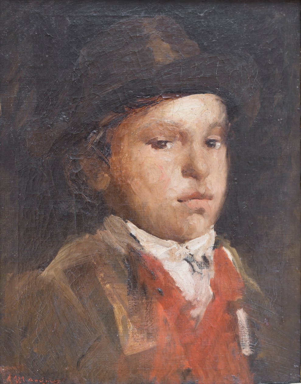 Paimenpoika, noin 1867 (öljy kankaalle) tekijältä Antonio Mancini