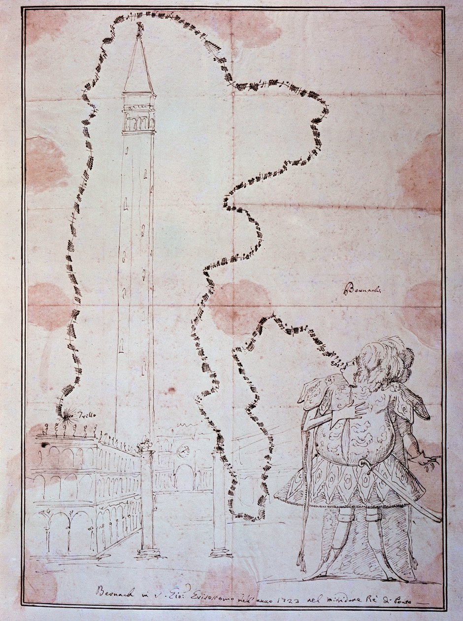 Antonio Bernacchin muotokuva, italialainen castrato (sarjakuva tekijältä Antonio Maria Zanetti