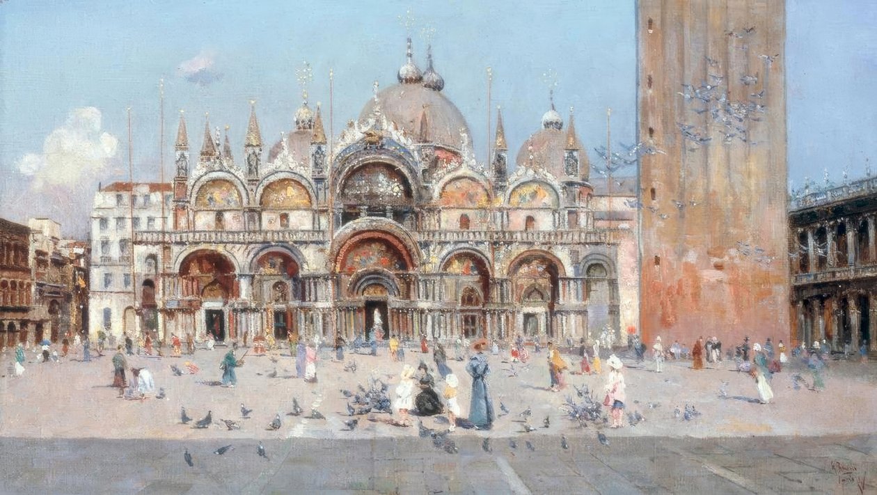 Piazza San Marco Venedigissä tekijältä Antonio Maria de Reyna Manescau