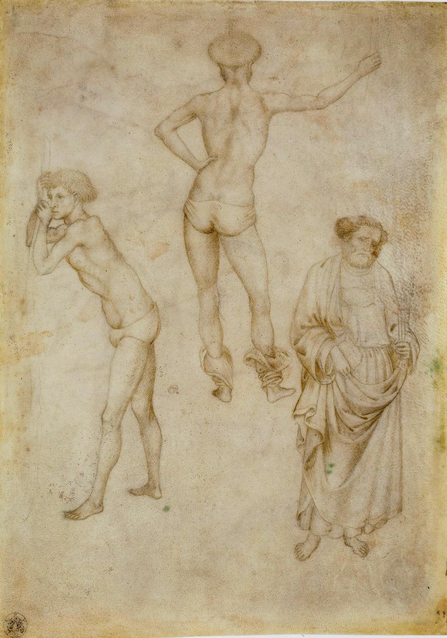 ""Figures masculines et saint Pierre"" (Kaksi mieshahmotutkimusta ja Pyhä Pietari) Etude Dessin d