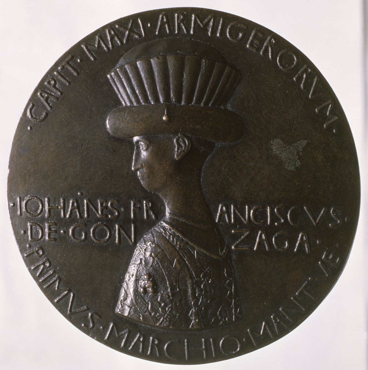 Muotokuvamitali, joka kuvaa Gianfrancesco Gonzagaa (13945-1444) 1446-8 (pronssi) (katso kääntöpuoli 96844) tekijältä Antonio Pisanello