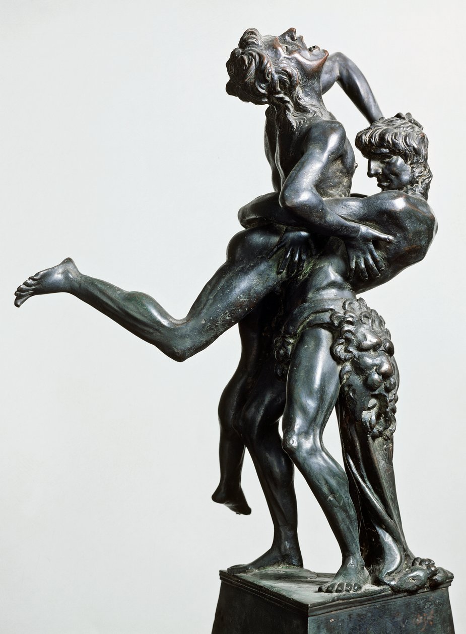 Hercules ja Antaeus, n. 1475, Antonio Pollaiuolo (1431 tai 1432-1498), pronssinen patsas, 46 cm, Italia tekijältä Antonio Pollaiuolo