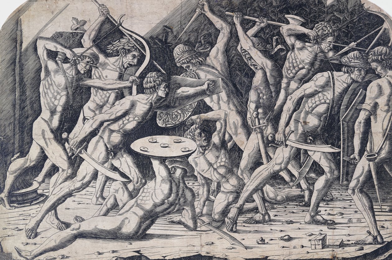Herkules ja jättiläiset, n. 1475-1480 tekijältä Antonio Pollaiuolo