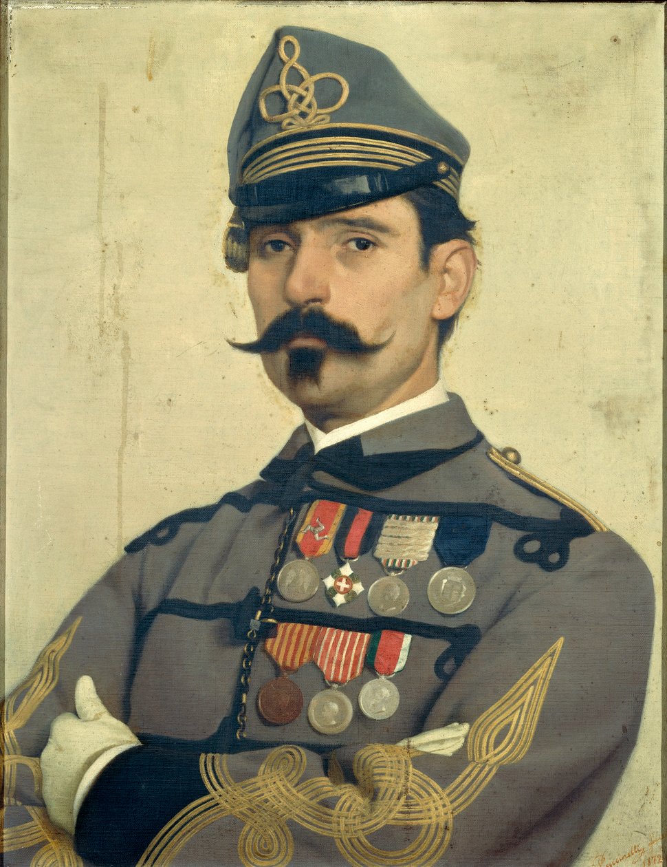 Antonio Puccinellin tekemä muotokuva Giovanni Maria Damianista Garibaldin armeijan univormu yllään tekijältä Antonio Puccinelli