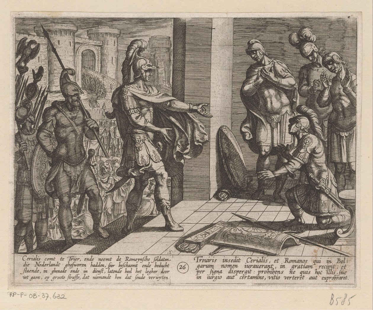Cerialis antaa anteeksi roomalaisille sotilaille, jotka auttoivat Julius Civilistä Batavian sodat roomalaisia ​​vastaan ​​(sarjan nimi) Batavorum cum Romanis Bellum (sarjan nimi) tekijältä Antonio Tempesta