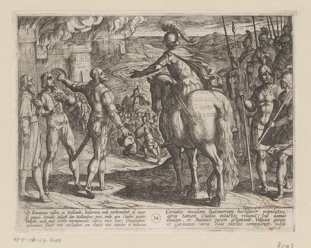 Roomalaiset polttivat Hollannin maaseudun Batavian sodat roomalaisia ​​vastaan ​​(sarjan nimi) Batavorum cum Romanis Bellum (sarjan nimi) tekijältä Antonio Tempesta