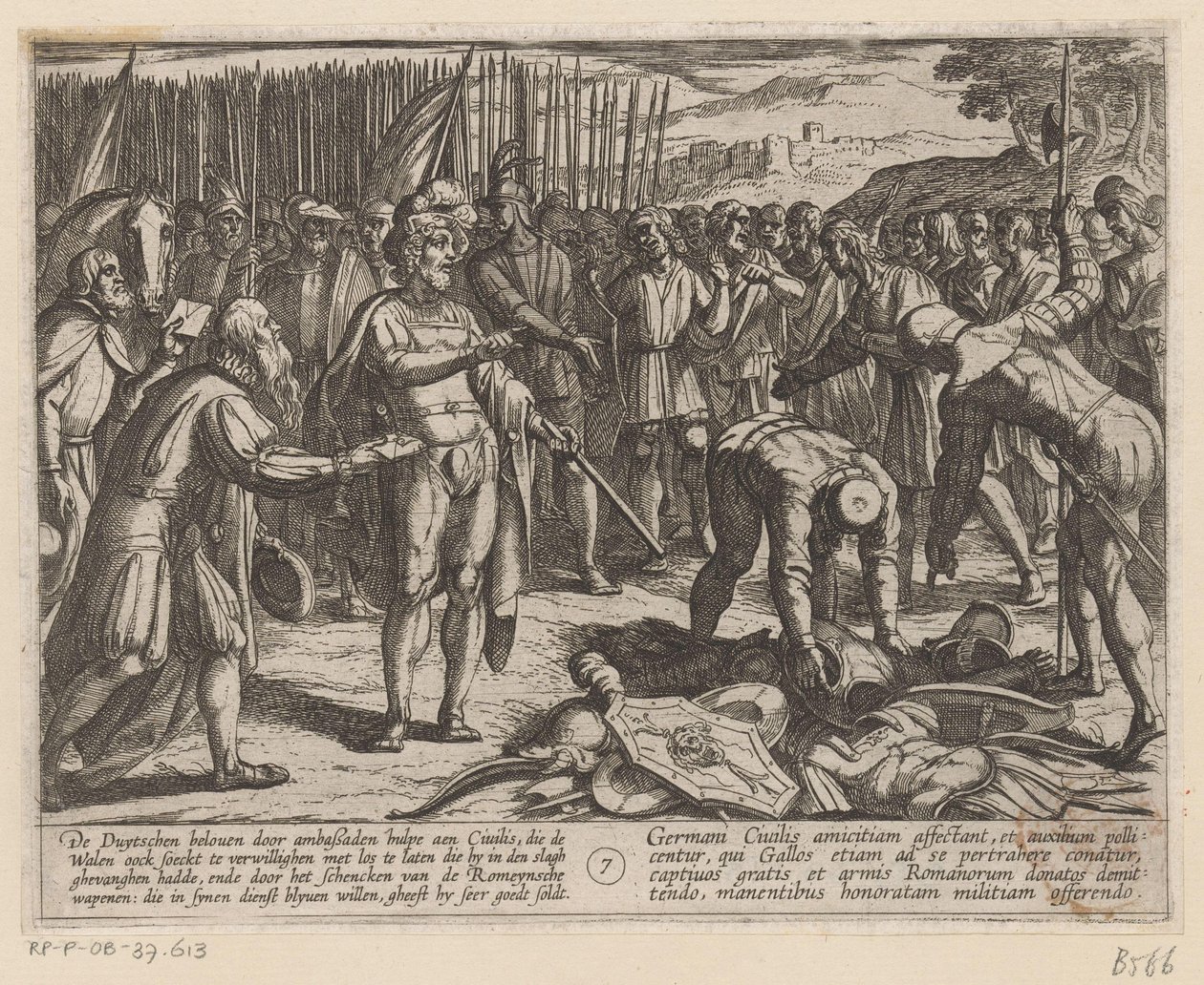 Saksan lähettiläät vierailevat Julius Civilisin luona Batavian sodat roomalaisia ​​vastaan ​​(sarjan nimi) Batavorum cum Romanis Bellum (sarjan nimi) tekijältä Antonio Tempesta