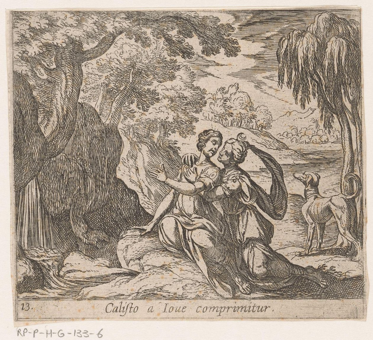 Jupiter ja Callisto Jupiterin murskaama Callisto (otsikko esineessä) Metamorfoosi tai muunnokset (sarjan nimi) Metamorfosen van Ovidius (sarjan nimi) tekijältä Antonio Tempesta