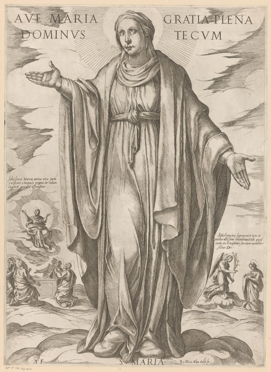 Maria Terve Maria, täynnä armoa, Herra kanssasi (otsikko esineessä) Kristus, Maria en de apostle (sarjan nimi) tekijältä Antonio Tempesta