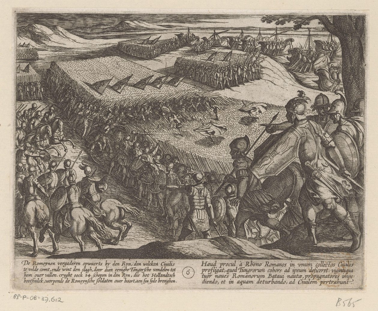 Roomalaiset voittivat Reinin Batavian sodat roomalaisia ​​vastaan ​​(sarjan nimi) Batavorum cum Romanis Bellum (sarjan nimi) tekijältä Antonio Tempesta