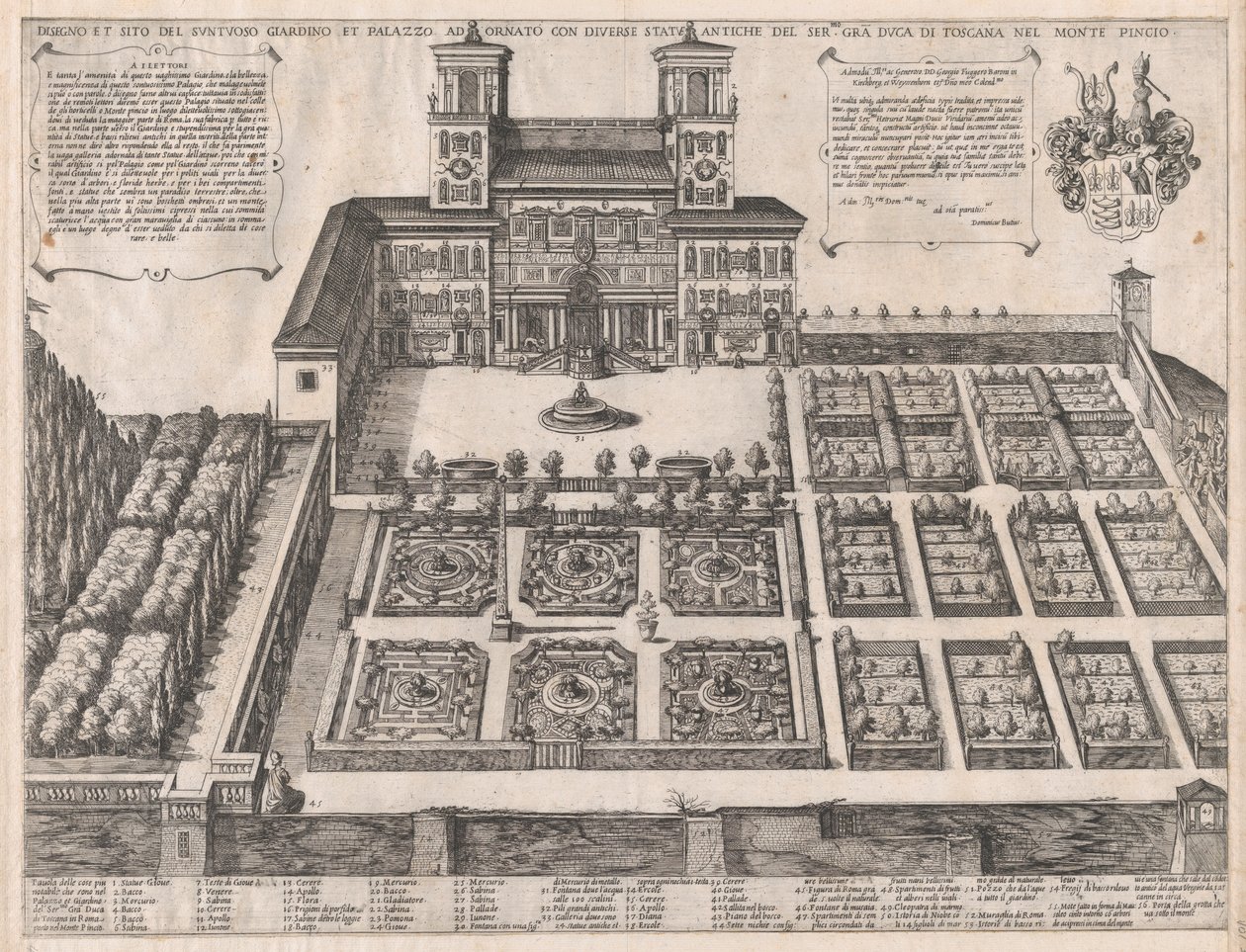 Mirall de la magnificència romana: Palau i Jardins del Monte Pincio, mitjan..., mitjans a finals del segle XVI. finès tekijältä Antonio Tempesta