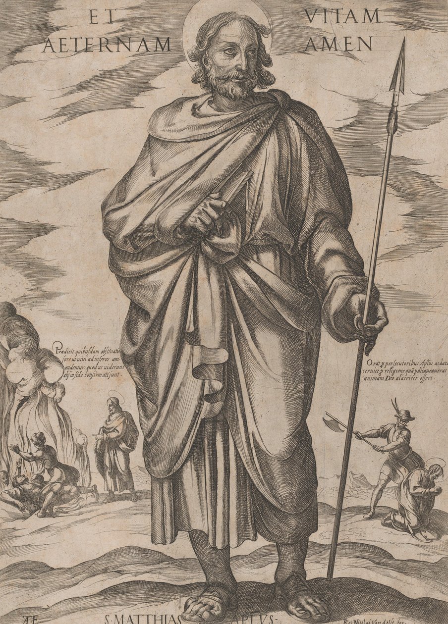 Pyhä Mattias, teoksesta "Kristus, Maria ja apostolit", n. 1590-n. 1610. tekijältä Antonio Tempesta