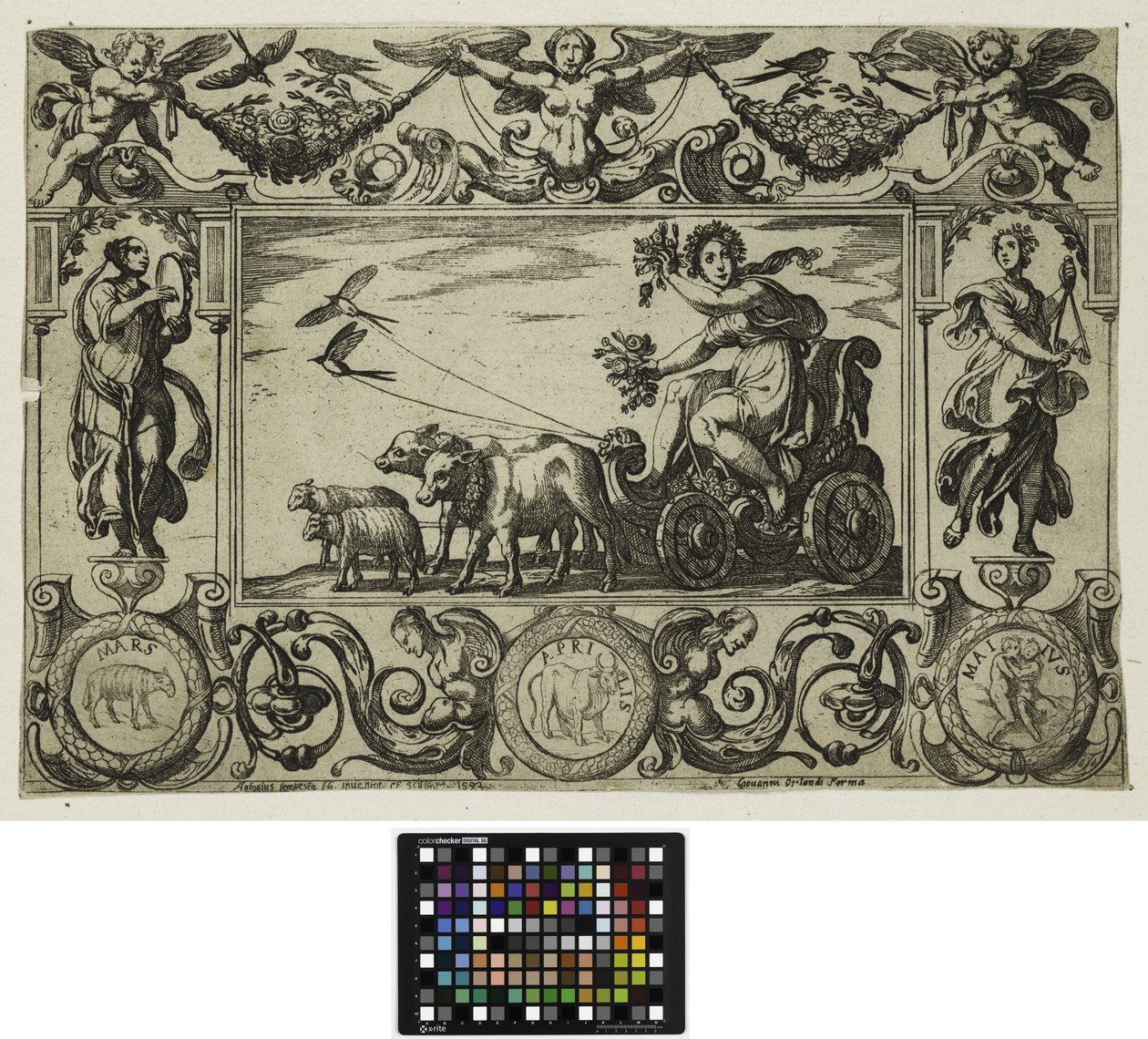 Neljä vuodenaikaa: Kevät, 1592 tekijältä Antonio Tempesta