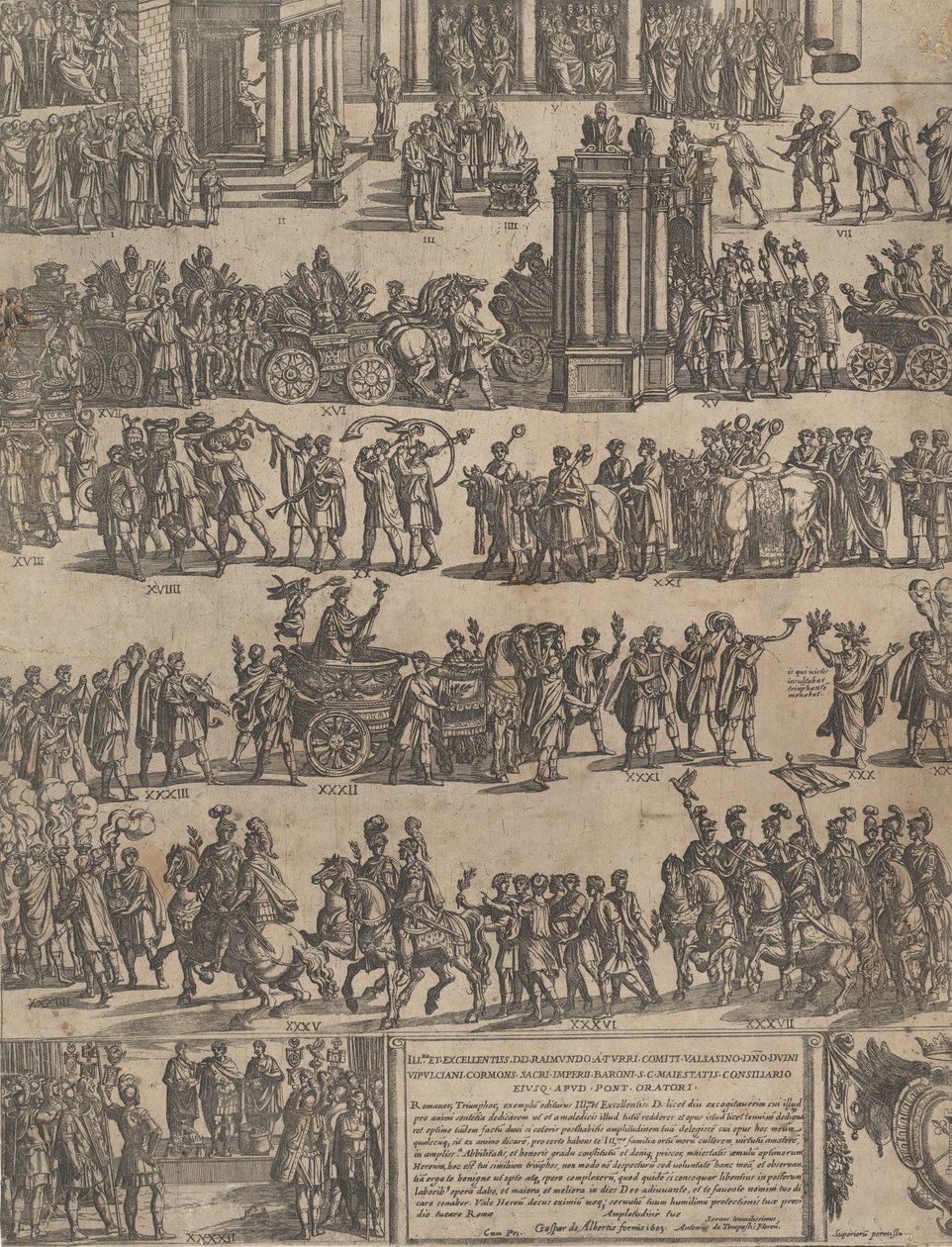 Rooman keisarin voitto, vasen puoli, 1603. tekijältä Antonio Tempesta