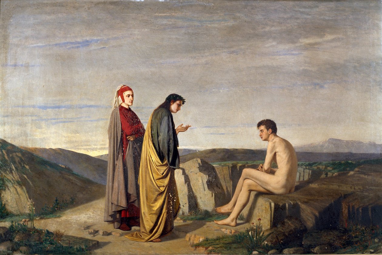 Dante ja Vergilius tapaavat runoilija Sordello da Goiton Dante Alighierin (1265-1321) Purgatory D