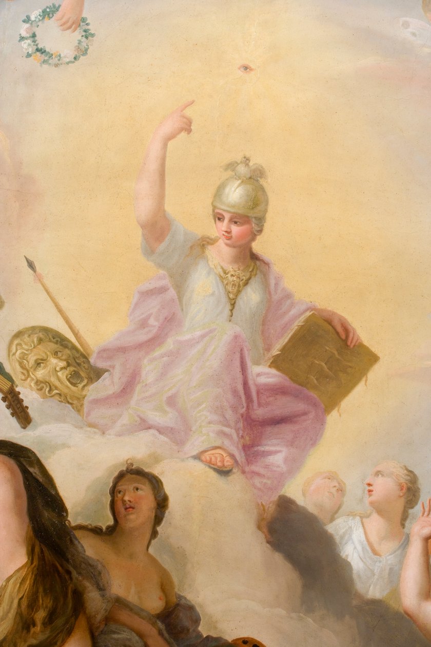 Minerva, jota ympäröivät taiteet ja tieteet, yksityiskohta The Banqueting Housesta tekijältä Antonio Verrio
