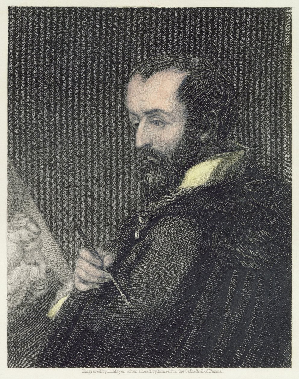 Henry Meyerin (1782-1847) pubin kaivertama omakuva. Kirjailija: William Mackenzie tekijältä Antonio da Correggio