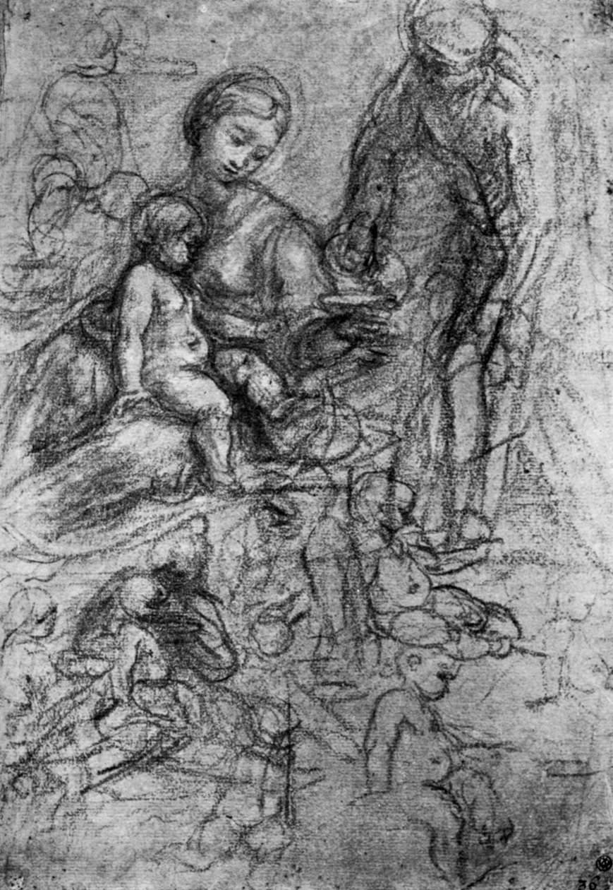 Luonnokset pyhälle perheelle, Allegri Da Correggio, 1913. tekijältä Antonio da Correggio
