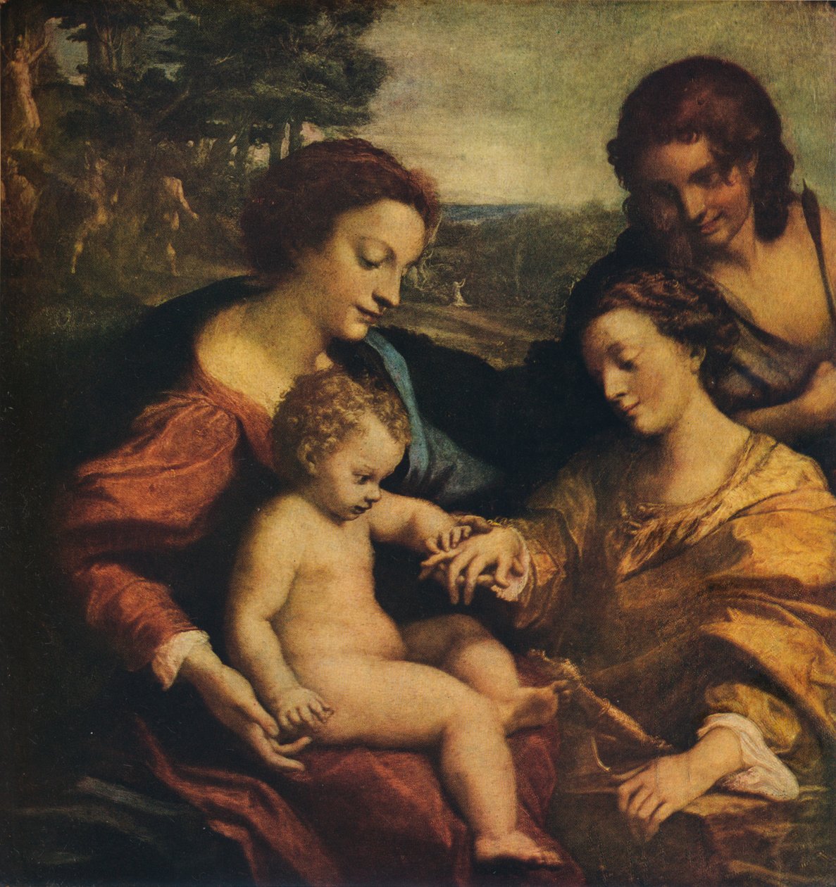 Pyhän Katariinan mystinen häät, 1526-1527. tekijältä Antonio da Correggio