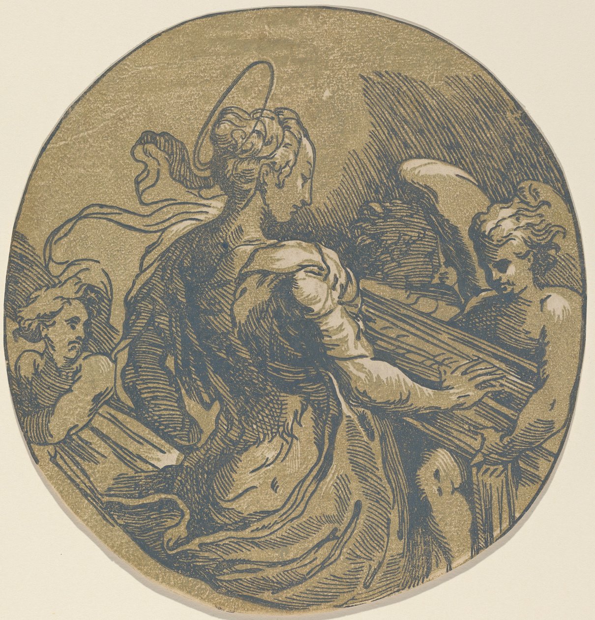Pyhä Cecilia tekijältä Antonio da Trento after Parmigianino
